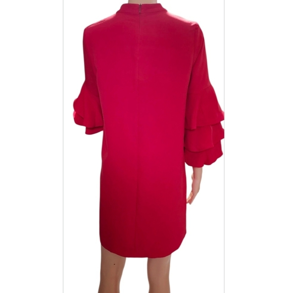 Zara Vibrant Red Long Sleeve Dress - Picture 4 of 6